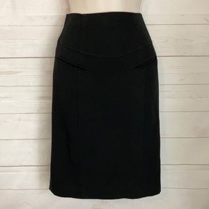Nanette Lepore Sz 2 Black Wool/Angora Pencil Skirt